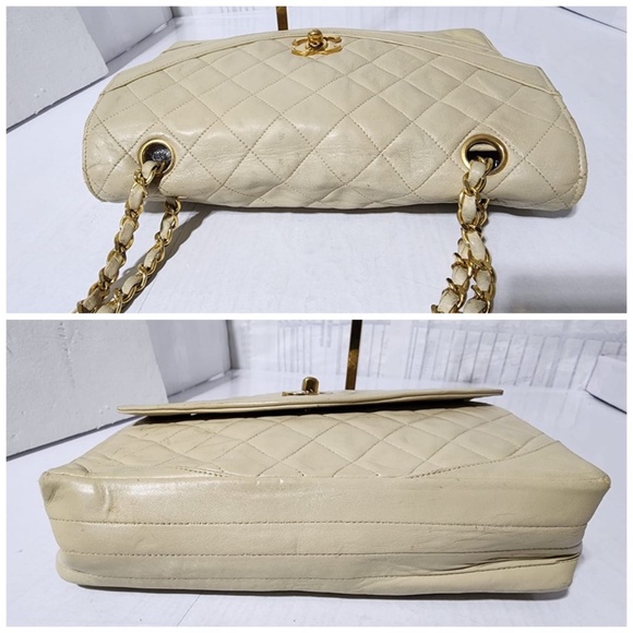 Authentic Chanel Classica Timeless Matelassè Flap Shoulder Bag Cream - Picture 6 of 16